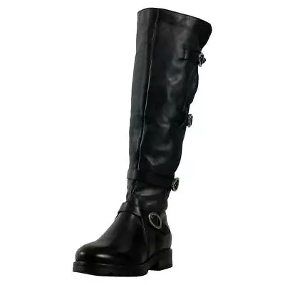 Miz Mooz Peaceful Women's Smoke Buckled Rounded Toe Knee-High Riding Boots • $49.95