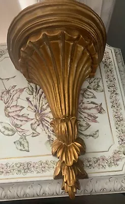 VTG  Corbel Wall Shelf  Sconce Gold  Baroque Style 11 (tall) X (7  X 5 Shelf) • $39.95