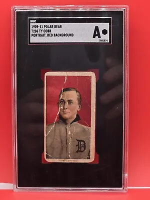 1900-11 T206 Ty Cobb Red Portrait Polar Bear SGC A Authentic  • $2375