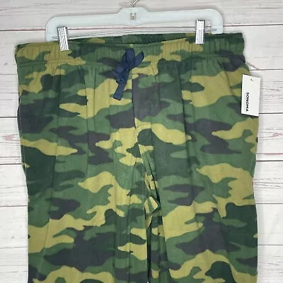 Sonoma Sleep Pants Mens 1X Big 38”Fleece Green Camo Pajama Lounge Bottoms New • $11.20