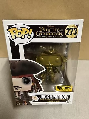 Funko Pop Pirates Of The Caribbean GOLD 273 Jack Sparrow Hot Topic Exclusive • £28.50