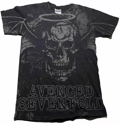 Vintage 2009 Avenged Sevenfold T-Shirt Size Small Black Y2K Grunge AK8 • $20