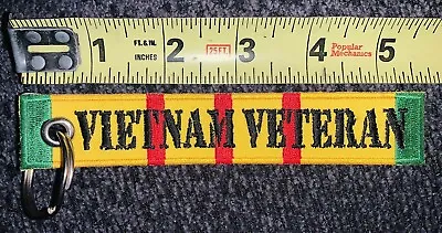 VIETNAM Veteran - Key Ring Embroidered (5 1/2 X 1) - Only .90 Cents Shipping!!! • $5