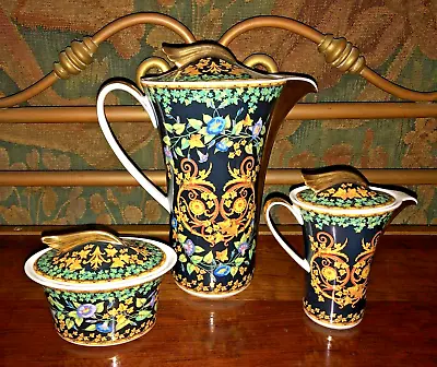 Rosenthal~VERSACE ”GOLD IVY” TEA/COFFEE SERVICE-POT SUGAR CREAMER~New • $1388.10