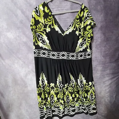 Studio-1 Dress Women Sleeveless Fit And Flare Plus Size 22W Geometric Print Midi • $22.99