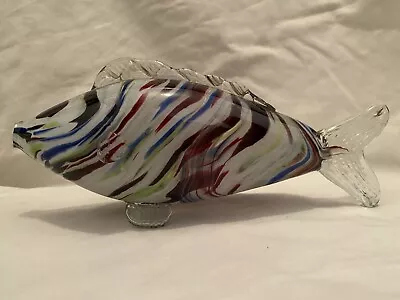 Vintage Glass Fish Ornament Murano Art Multicoloured Design • £29.99