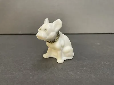 Westmoreland White Milkglass Bull Dog Figurine W/Collar Glass French Bull Dog • $24.99