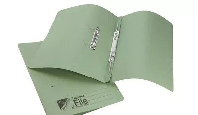 Green Foolscap Transfer Spring Files Folder Paper Storage 285gsm 32mm Capacity • £8.99