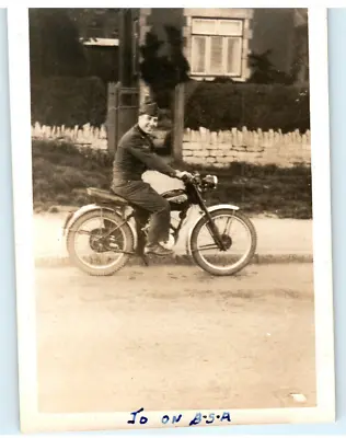 Vintage Photo 1953 England US Army Soldier On BSA Motorcycle JNHC 4.5x3 • $12.34