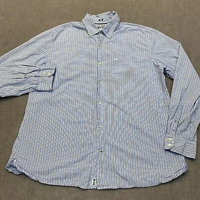 Converse One Star Shirt Mens Extra Large Long Sleeve Blue Striped Button Down • $7.95