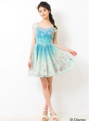 £134.93 • Buy Secret Honey Frozen Elsa Disney Dress Princess Costume Floral Blue Japan