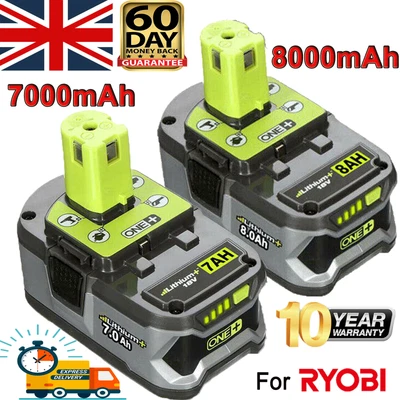 £24.53 • Buy 2x For RYOBI P108 18V+ Plus High Capacity Battery 7.0Ah 8.0Ah 18Volt Lithium UK