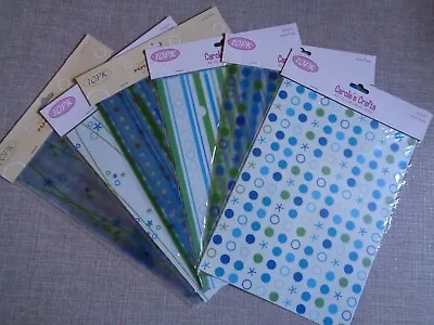 Acetate & Vellum (93gsm) A4 Patterned Sheets 60 Blues Carole's Crafts Acid Free • £14.99