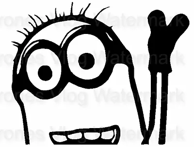 Minion Kevin Despicable Me Funny Wave Window DECAL/STICKER 8” White • $4.50