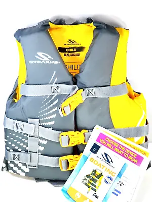 Stearns CHILD Boating Life Vest Gray / Yellow ANTIMICROBIAL SERIES 30 - 50 LBS • $32.99