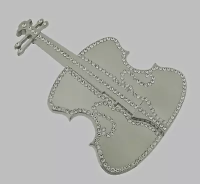 Vintage Electric Guitar Belt Buckle Musician Church Guitarist Music Silver Metal • $13.99