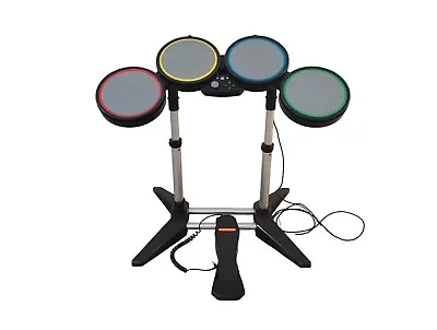 Xbox 360 Rock Band Guitar Hero Drum Set Kit With Pedal & Sticks 832149 Harmonix • $100