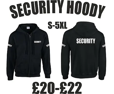 £20 • Buy Security Zip Hoodie Bodyguard Doorman Sizes S-5xl Printed Front/back/sleeves