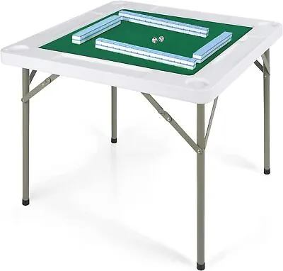 Lineslife Plastic Mahjong Table With Folding Legs For Adults Square Domino Game • $94.99