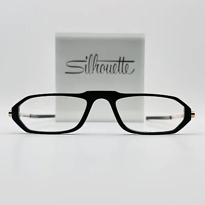 Silhouette Eyeglasses Men Ladies Angular Black Gold Mod. M 2724 Vintage 80s New • $214.67