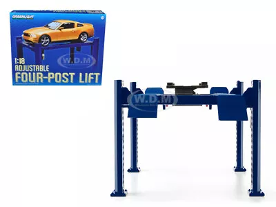 Adjustable Four Post Lift Blue 1/18 Diecast Model By Greenlight 12884 • $39.99