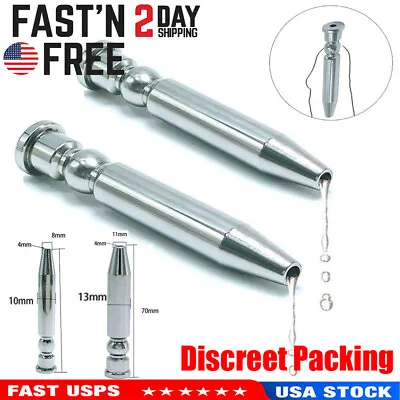 Through-hole Stainless Steel Male Penis Dilator Plug Urethral Sounds Stretcher • $8.99