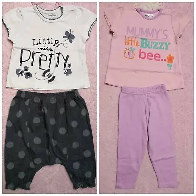 Babaluno Ladybird Baby Girl Top Bottom Set Outfit Bundle Size 6-9 Months • £8