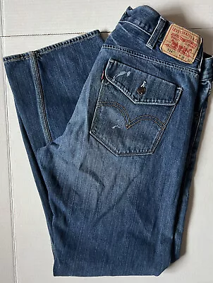 LEVI STRAUSS 514 - Men's Straight Slim Flap Pocket Blue Denim Jeans - Size 38x32 • $25.99