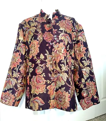 Coldwater Creek Sz XXL 2X Tapestry Lined Vintage Floral  Blazer Jacket (0254 • $30