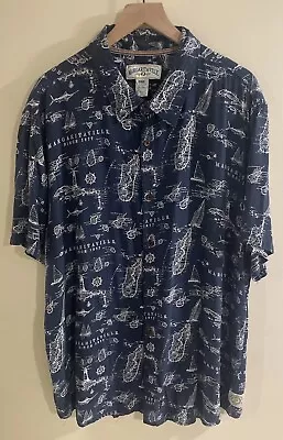 Jimmy Buffet Margaritaville Mens Hawaiian Camp Shirt XXL Button Up Island Ship • $17.95