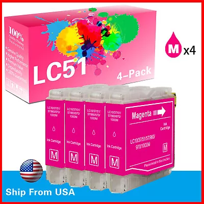 4PK LC51M LC51 Magenta Ink Cartridge For MFC-5840CN 640CW 820CN 3340CN Printer • $5.99