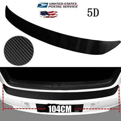 Black 5D Auto Rear Bumper Trunk Tail Lip Carbon Fiber Protection Stickers Decal • $9.99
