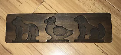 Old Vintage Hand Carved Wooden Animals Form Maple Sugar Mold • $168