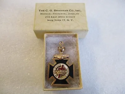 10K GOLD MASONIC KNIGHTS TEMPLAR PKT WATCH FOB IN HOC SIGNO VINCES/HTWSSTKS 6.5g • $409.95