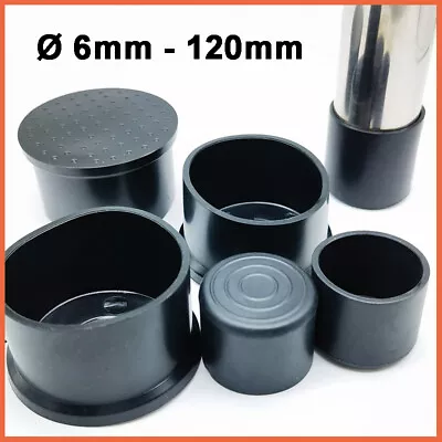 Round Plastic End Cap BlackCaps Tube Pipe PVC Blanking Cover Cap Ø 6mm - 120mm • $1.75