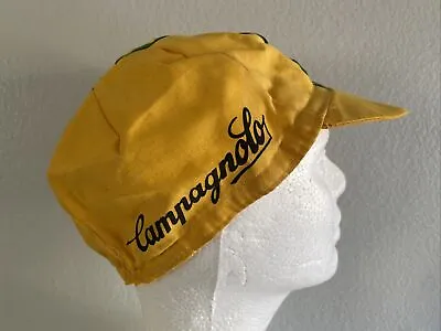 Vintage Campagnolo Cycling Painters Hat Made In Italy Cotton Yellow Campy APIS • $24.99