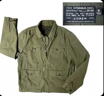 J Crew Men's M Chore Canvas Utility Field Jacket Button Cinch Waist Vented • $30