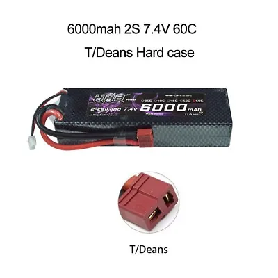 £119.95 • Buy HRB RC Lipo Battery 2S 7.4v 6000 Mah Battery Deans Plug Hard Case New