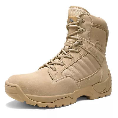 Men's Military Tactical Boots Zipper Outdoor Work Combat Shoes-Wide Size 6.5-15 • $63.94