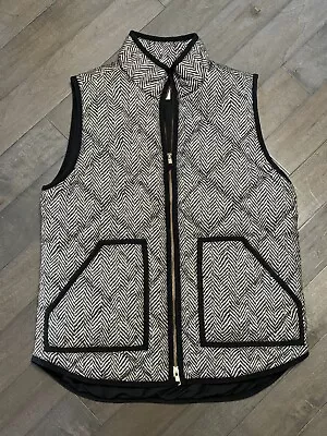 Women’s J Crew Feather Down Vest Grayish/green Quilted Puffer Outdoor Size Small • $22.99