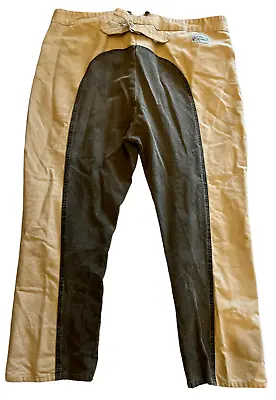 Vintage Frontier Classics Western Cowboy Pants Actual 48x43 70s Tan V Notch • $52.49