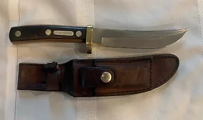 VTG Schrade Old Timer 165 OT Woodsman Fixed Blade Knife With Sheath • $40