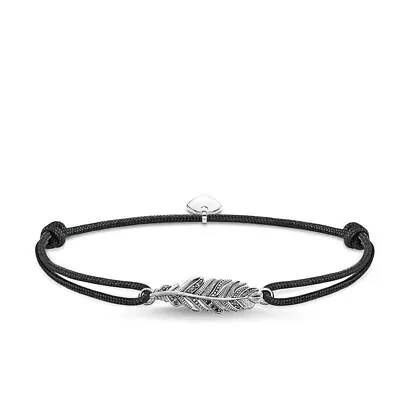 Thomas Sabo Bracelet - Little Secret Feather Black & Silver • $80