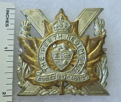 ORIGINAL 1940s Vintage CANADIAN ARMY PERTH REGIMENT CAP BADGE • $16.96