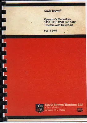 £15 • Buy David Brown 1410, 1410 4WD & 1412 Tractor With Quiet Cab Operator Manual Book
