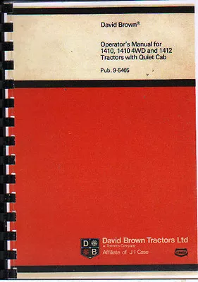 £15 • Buy David Brown 1410, 1410 4WD & 1412 Tractor With Quiet Cab Operator Manual Book