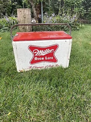 Vintage Miller High Life Beer Metal Cooler - 1950’s Era Check Photos • $202.50