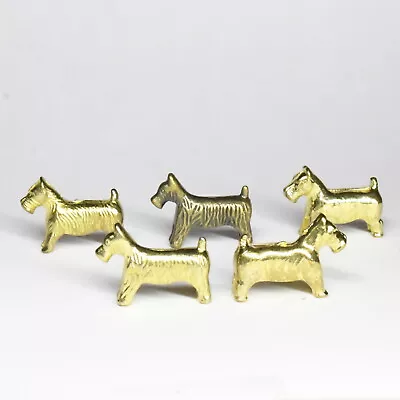 Lot Of 5 - Dog Monopoly Game Tokens Golden Mixed Finish Metal Token • $12.50