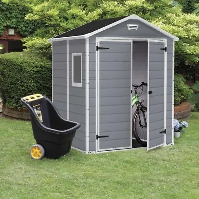 £499.95 • Buy Keter Manor Shed Plastic Garden Shed 6 X 5ft Lockable Double Doors 15 Year Guara