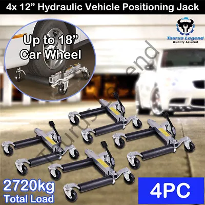 4x 12  Hydraulic Car SUV Wheel Dolly Go Jacks Vehicle Positioning Transport Jack • $474.99